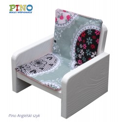 Wygodny fotel dla lalki typu Barbie w angielskim stylu