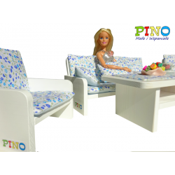 Kolekcja do salonu w spokojnej tonacji błękitnej łączki