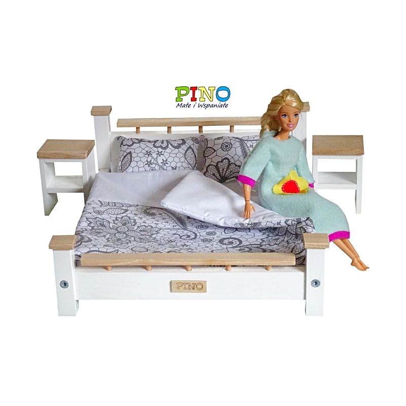 Sypialnia drewniana Barbie i Kena w stylu Glamour