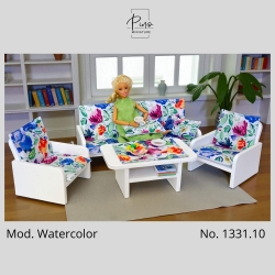 Zestaw mebelków drewnianych...