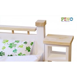 2 szafeczki nocne z półką i blatem jesionowym.